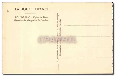 Bourg (Ain) — Igreja de Brou, Mausoléu de Marguerite de Bourbon — Éditions d'Art Yvon, Paris — Verso