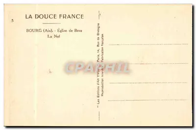 Bourg (Ain) - Igreja de Brou, A Nave — Les Éditions d'Art YVO17 — Verso