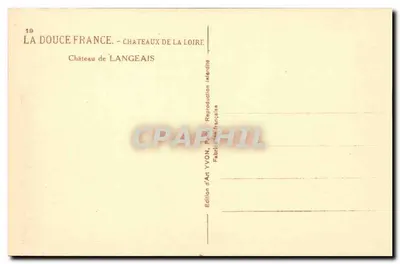 Zamek w Langeais — Zamek Loary — Wydawnictwo Art YVON, Paryż — Rewers