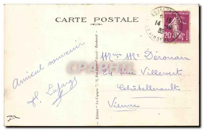 Bordeaux — O Hotel de Ville — Edição La Gopagne — Verso