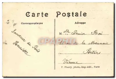 Paryż — Plac gwiazdy, Arc de Triomphe — F. Fleury, n°308 — Rewers