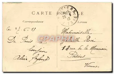Paris — O rotunda do Pont Neuf e a Estátua de Henri IV — Editor desconhecido, n° 214 — Verso