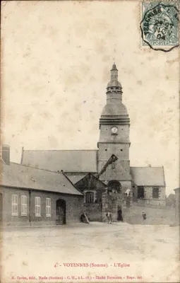 Voyennes (Somme) - A Igreja — Editor É. Terlez, Nesle (Somme), n°4