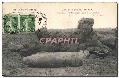 Ablain St-Nazaire (P.-de-C.) — Marmite do 138 austríaco não estourada — R. P. Paris