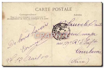 W Bretanii — Starszy pan wypalający papierosa, obserwujący kocioł — E.D. n°309 — Rewers
