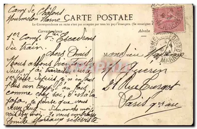 Camp de Châlons - Quartier du 6e Escadron du Train - Le Pansage — Librairie Militaire Guérin, Mourmelen — Verso