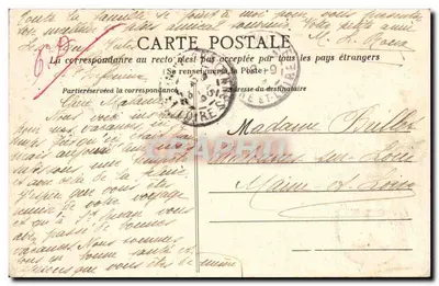 Mulher em traje bretão — fiando à huppe — C.B.D. Pont-Aven, Concarneau, Bosporden — Verso