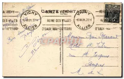 A Dança da Anvergne — 1008 — D'O. — J. Gottinflanges, editora Vichy — Verso