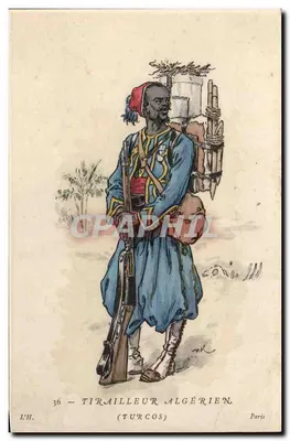 Tirailleur algérien (Turcos) — série L'H. n°36 — éditeur L'H. Paris