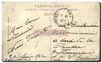 Barcelona — Częściowy widok portu z Montjuich — T.T. — Rewers