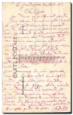 Soldado em uniforme — cumprimentando — Prevot, Avignon — Verso