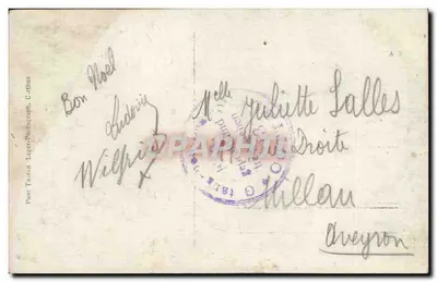 Weihnachten — Winterlandschaft mit Mann in Uniform — Verlag Paut Tauran-Lager-Photograph, C. d'hus — Rückseite
