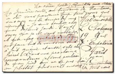 Wiosenny widok z dzwonkami — Szczęśliwe Wielkanocne — DIX Paryż 2511 — Rewers