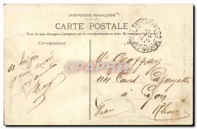 Saigón — Estatua de Rigault de Genouilly — Colección Poujoude de Ladeoëze — Reverso