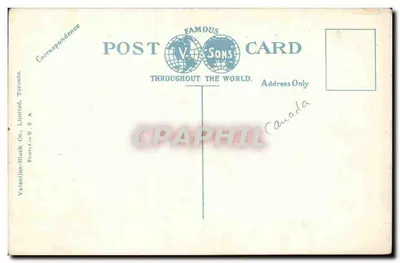 A Basílica, Quebec, Canadá — editor Valentine-Black Co. Ltd., Toronto, n° 107-482 — Verso