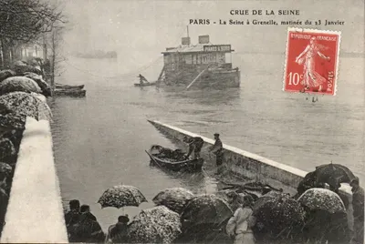 Flood of the Seine — Paris, morning of January 23 — publisher not visible