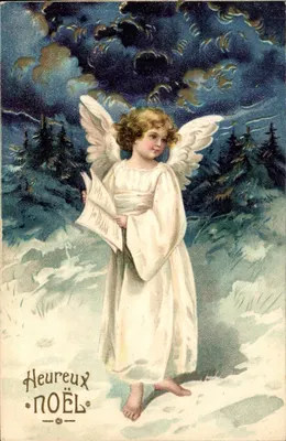 Anjo na neve — Feliz NATAL — editor desconhecido, número de série não visível