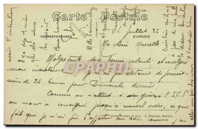 Bourges — Woda w Zatoce, widok z boku — Wydawca E. Maquaire, nr 388 — Rewers