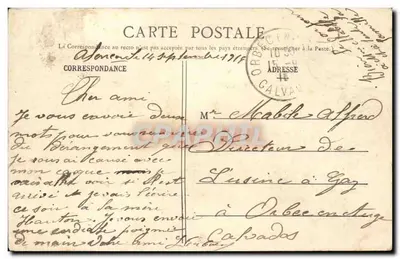 Alençon - Caserne Ernouf — vista da entrada com soldados e carruagem — editor Bernier & Fils, Alençon — Verso