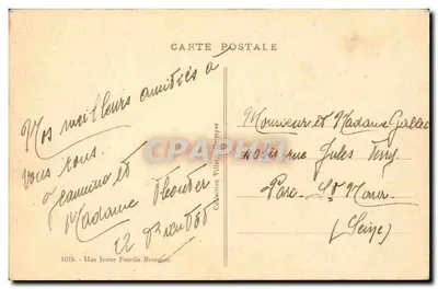 Een jonge bretonse familie — JOB — n° 1076 — Achterkant