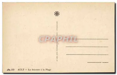 Ault — A descida para a Praia — Ch. des Arts, Paris - Strasbourg — Verso