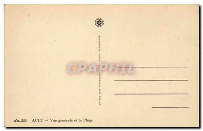 Ault — Ogólny widok i plaża — Ch. des Arts Photomécaniques, Paryż — Rewers