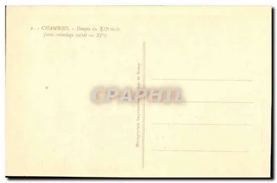 Chambois — Torre de defesa do século XII (com baluartes reformados no século XV) — Héliogravure Imprimerie de Nancy — Verso