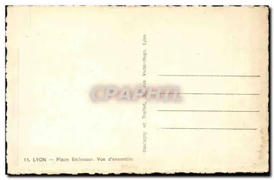 LYON — Praça Bellecour — Visão geral — Gouarny e Trollet, Lyon — Verso