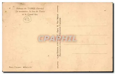 Abadia de Tamié (Savoie) — O mosteiro, o forte de Tamié e o Grand-Arc — Foto Cléméout - Albertville — Verso