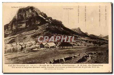 Col do Granier (alt. 1164 m.) — Rota da Grande Chartreuse — editor desconhecido, número de série não visível