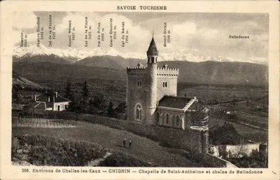 Arredores de Challes-les-Eaux — CHIGNIN — Capela de Saint-Anthelme e cadeia de Belledonne — SAVOIE TOURISME