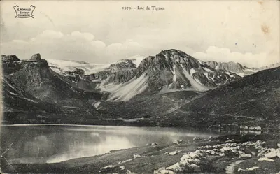 Lago de Tignes — vista alpina — E. Reynaud, Editor Chambéry