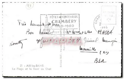 A Praia e a Dent du Chat — Aix-les-Bains — Éditions TÉLÉ, n°21 — Verso