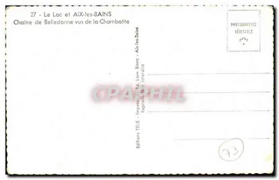 Jezioro Bellecombe widziane z Chambotte — Aix-les-Bains — Wydawnictwo TÉLÉ — Rewers