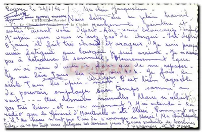 Le Clos Saint-Antidouche e a Cadeia dos Alpes — Chignin (Savoie) — editor desconhecido, número de série não visível — Verso