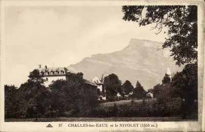 Challes-les-Eaux e o Nivolet (1553 m.) — vista panorâmica — C° dos Arts Photomecaniques, Strasbourg