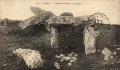 Carnac - Entrada do Dolmen de Kermario — n°772 — editor não identificado
