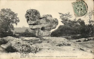 Floresta de Fontainebleau — Esfinge dos Druidas (Franchard) — editor P. F. (n° 101)