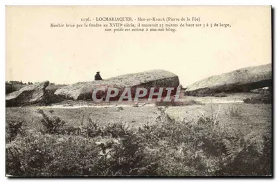 Locmariaquer - Menhir Men-er-Krêc'h (Pierre de la Fée) — editor não identificado, n° 1136