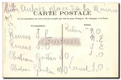 Essé (Il.-et-V.) - A Roche aux Fées — editor H. Mary-Roussellière, n° 177 — Verso