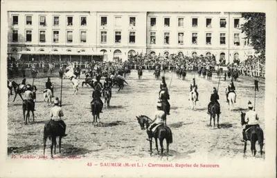 Saumur (M.-et L.) - Carrossel, Reprise de Sauteurs — Fr. Vwelcker, fot. Saumur, depositado, n°43