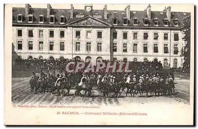 Saumur — Carrousel Militaire (Elèves-Officiers) — Fr. Vortecén, fot. Saumur, depósito com aparelho Goers-Anschutz