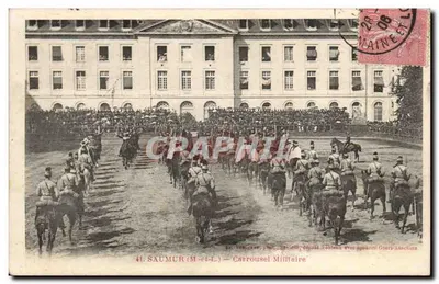 Saumur (M.-et-L.) — Carrossel Militar — Editor: Vorgasse, fotógrafo, depositado (obtido com aparelho Goers-Anschutz)