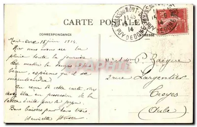 Le Mont-Dore — Perspectiva tirada da Estação em direção à Cidade — E.A. — Verso