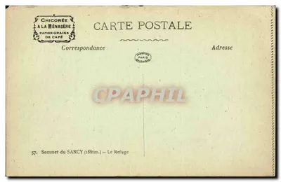 Cume do Sancy (1886m) — O Refúgio — Chicorée à la Ménagère — Verso