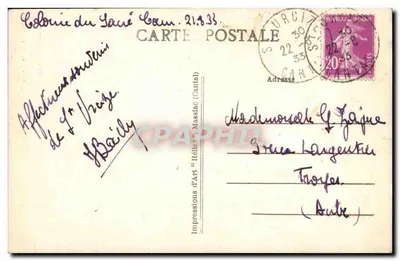 St-Urcize (Cantal) — Cascata di 35 metri — Edit. Mlle Van Adel — Verso