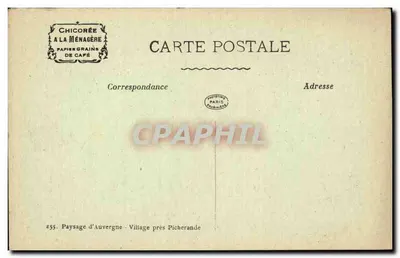 Landschap van Auvergne — Dorpje bij Picherande — Chicorée à la Ménagère — Achterkant