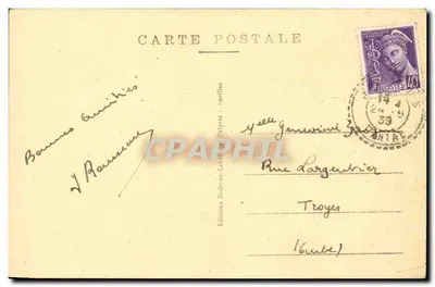 Rocher de Marquoil - Valle de Mandailles — El Cantal pintoresco — Ediciones Nabrions-Laborde-Delpret — Reverso