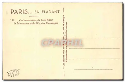 Parigi — Vista panoramica del Sacro Cuore di Montmartre e delle Scale Monumentali — Les Éditions d'Art YVON, Parigi — Verso