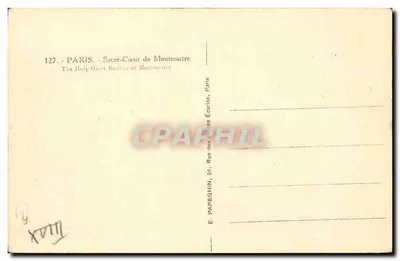 Święty Serce Montmartre — Bazylika Świętego Serca — Wydawca E. Papeghin, nr 127 — Rewers